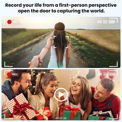 AI Smart Glasses 4K HD Camera, BT Call, 800W Anti-Shake Camera Glasses with V…