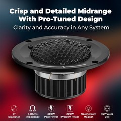 DS18 4″ High End Mid Range Loudspeaker with Neodymium Magnet 200W RMS 4-Ohm