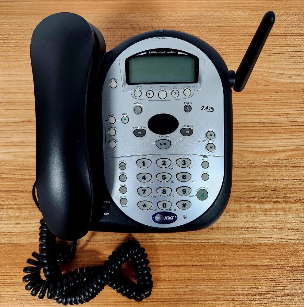 AT&T Corded Telephone Answering System Model 1487 TESTED w/ Pwr. Adapter, Manual