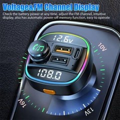 Bluetooth 5.0 Car Wireless FM Transmitter Adapter USB PD Charger AUX Hands LOT