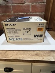 Vintage SHARP Aquos 13 inch TV LC-13S1U-S LCD Box,Remote, Manual Retro Gaming