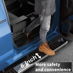 6 inches Running Board Side Steps Quad Cab Silver 2009-2018 Dodge Ram 1500