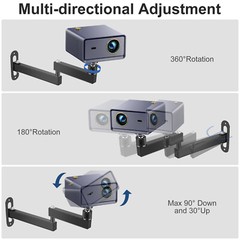 Universal Ceiling Wall Projector Mount 360° Adjustable Foldable Arm Bracket