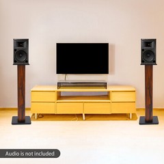 35.4in Rosewood Wood Grain Speaker Stands Pair Sand-Fillable Column 90cm
