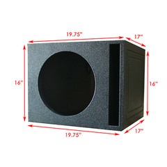 Single 12″ Vented Armor Coated Subwoofer Box with Painted Kerf Port 1″ MDF