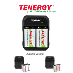 Tenergy TN141 2 Bay 9V Charger Combos with 9V NiMH Rechargeable Batteries