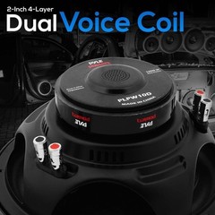 Pyle Dual Car Subwoofer 1000 Watt 4 Ohm 10-Inch Bass Audio Speaker PLPW10D Coil