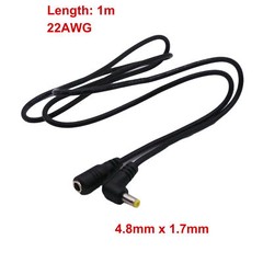 2x DC Power 4.8mm x 1.7mm Male Angle To Female Extension Adapter Connector Cable