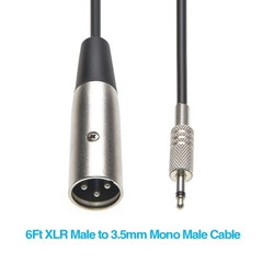 15 Pack of 25Ft XLR Male to 3.5mm Mono Male Cable