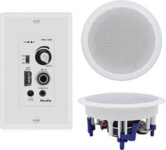 Herdio 5.25″ 300W Home Store In Ceiling Speakers+Wall Mount Bluetooth Amplifier