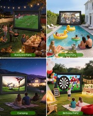 OWFUVO 3-NI-1 18FT Inflatable Projector Screen Outdoor Inflatable Movie Screen