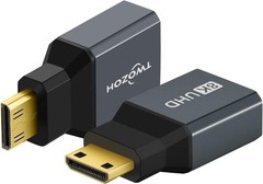 8K Mini HDMI Adapter 2-Pack, 2.1 Mini HDMI Male to Standard HDMI Female Adapt…
