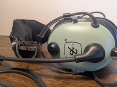 David Clark H10-13S Dual GA Plugs Black/Green Pilot Headsets Straight Cable