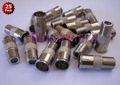 25 PCS F-type Quick Push-On Adapter Male to Female Coax Coaxial Cable Connector