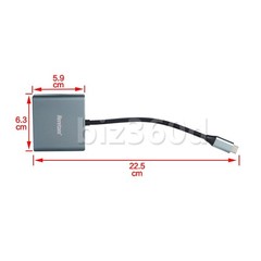 USB 3.0 Type C to Dual HDMI Adapter DisplayLink Mirror Dual 4K@30Hz Monitor Hub
