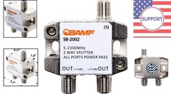 BAMF 2-Way Coaxial Splitter, MoCA 5-2300MHz – Reliable TV & Internet Solution