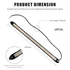 2 PCS Exterior Car LED Lights Flexible LED Daytime Running Light 13.5 Inches