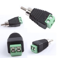 20Pcs of Speaker Wire Cable to Audio RCA Male Connector Adapter Jack Plug Lot