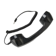 Retro Phone Handset Radiation-Proof Receiver For Mobile/PC (Black)