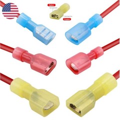 20-300PCS Spade Wire Electrical Crimp Terminals Nylon Fully Insulated Connectors