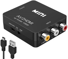 RCA AV to HDMI HD Converter Composite CVBS Audio Video Adapter Wii NES SNES