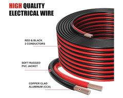 18 AWG 25FT Automotive Electrical Wire 2 Conductor Red Black Primary Speaker CCA
