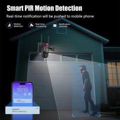 Solar Battery Powered Wireless WiFi Outdoor Pan/Tilt Home Security Camera System