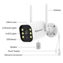 5MP Wireless Security Camera Outdoor IP Network Night Vision for J-series IP66