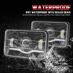 4PC 4×6″ led headlights DRL Hi/Lo Beam DRL For chevy C10 Pickup truck 1980-1986
