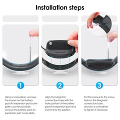 BOBOVR B100U Upgrade Kit for M1/M2/M3 Strap for Quest3 10000mAh Hot-Swap Battery