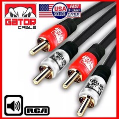 2-RCA to 2-RCA Cable Male Stereo Audio Patch Coaxial Cord L/R Gold Plated Plug
