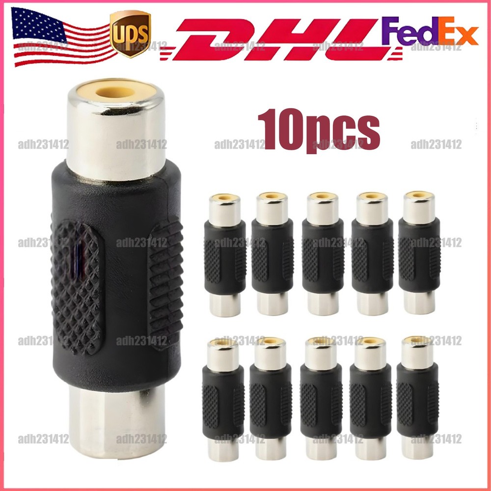 10-Pcs AV RCA Audio Video Female to Female Connector Jack Coupler Adapter US