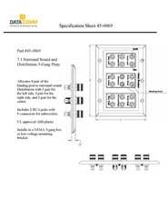 DataComm 8.2 Surround Sound Speaker Distribution Panel, 3-Gang, White