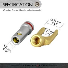 1 Pair 24k Gold Plated Screw Spade Banana Plug Connector 4mm Speaker Wire Cable