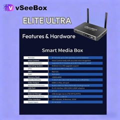 vSeeBox Elite Ultra 8K Android TV Box with Voice Control, 4GB RAM 128GB Storage