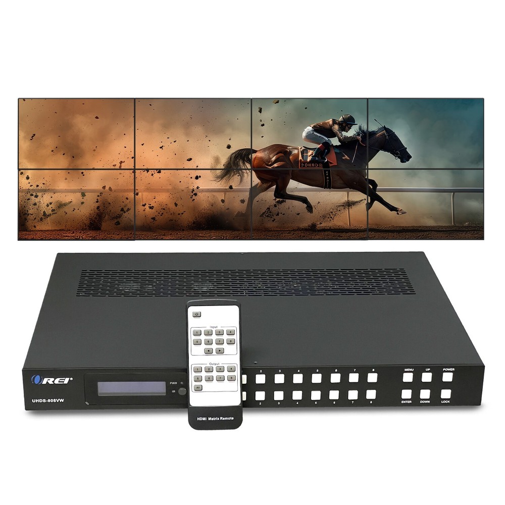 OREI 8×8 4K Seamless Matrix with Video Wall (UHDS-808VW)