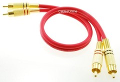 Dual-RCA Male/Male Gold-Plated Ultra-Flexible Red Audio Cable, AV-4xxR