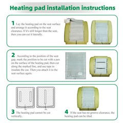 Universal 100W Car Seat Heater Kit 2 Seats Carbon Fiber 3-Level 12V Heating Pads