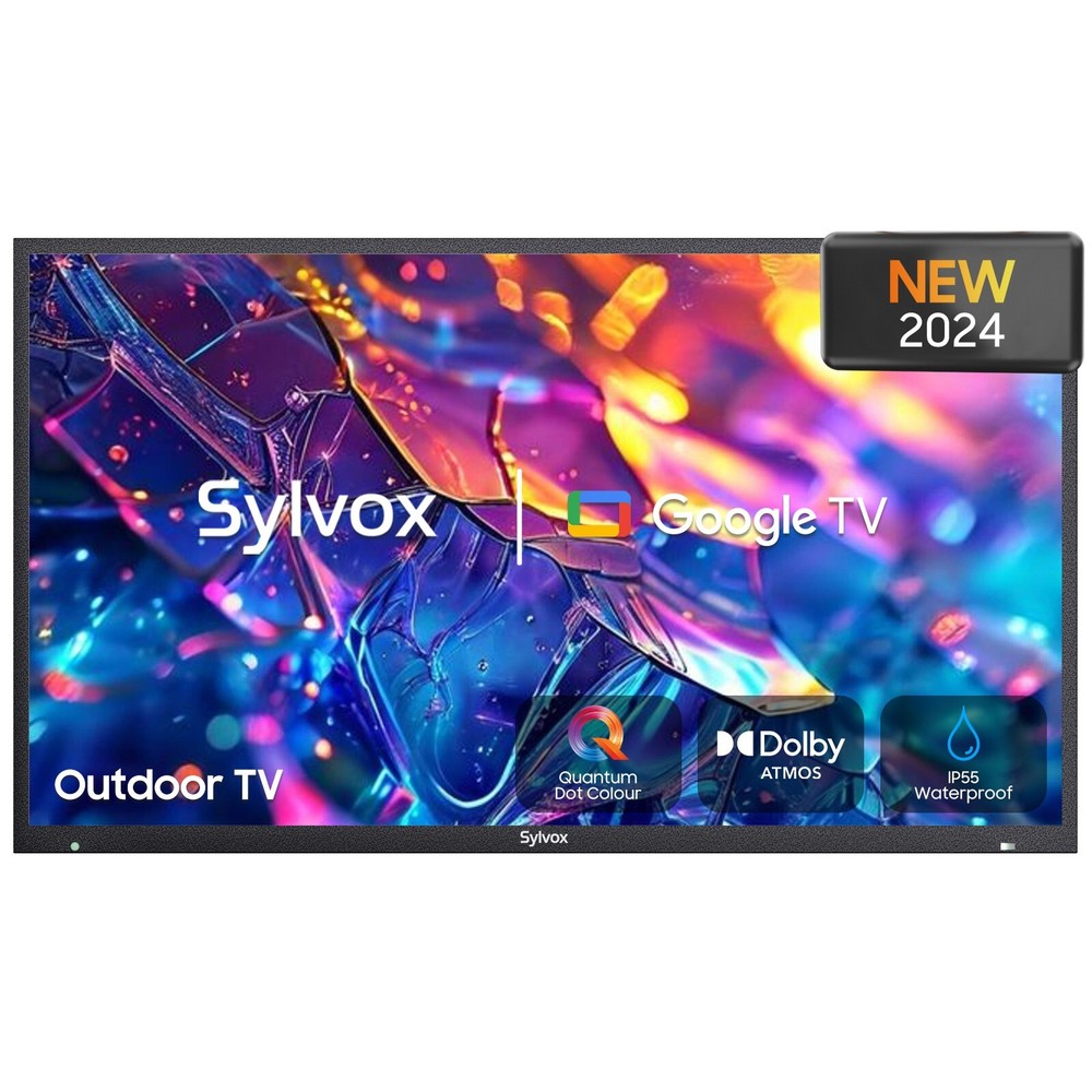 43″ QLED Outdoor TV SYLVOX SMART Google TV Waterproof 1000nits For Partial Sun