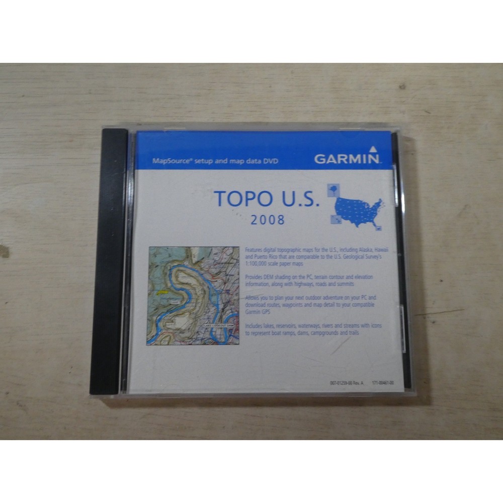 Garmin MapSource TOPO U.S. 2008 Map Data DVD Version 4.00 007-01259-00 Rev A