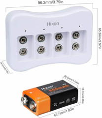 4PCS 850mAh 6F22 9V Li-ion Rechargeable Battery With Charger Lithium 9V Block