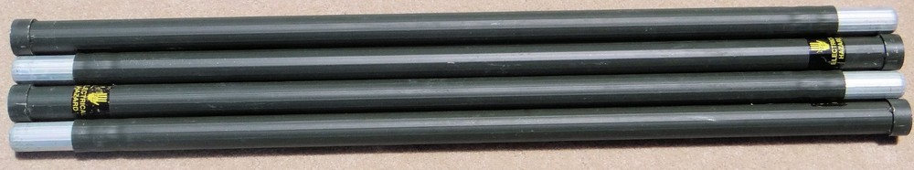4 Each 4 Ft Used Military Ribbed Aluminum Camo Mast Stacking Poles 100% Tested