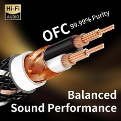 Audiophile Hifi 3.28Ft Audio RCA Cables – 2RCA Male to Male,15 AWG,4N OFC Core,2