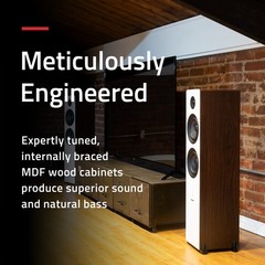 Fluance Powered Floorstanding Tower Speakers for TV, Turntable, PC & Bluetooth