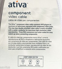6Ft Ativa Component Video Cable RGB YPbPr for VCR DVD DVR DSS Cable Box to HDTV