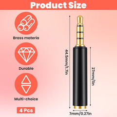 4 Pack 3.5Mm TRS Male to 3.5Mm TRRS Adapter, TRRS to TRS Adapter Male