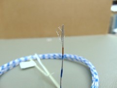 25 ft Vintage 26 AWG Silver plated copper Kapton PTFE Wire White Blue 19 strand