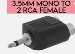 Computer Audio to L & R Speaker Adapter 3.5mm Stereo/Mono to 2 Female/Male Audio