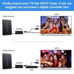 Upgraded 9000 Miles TV Digital Antenna HDTV Amplified HD 1080P 4K Long Range