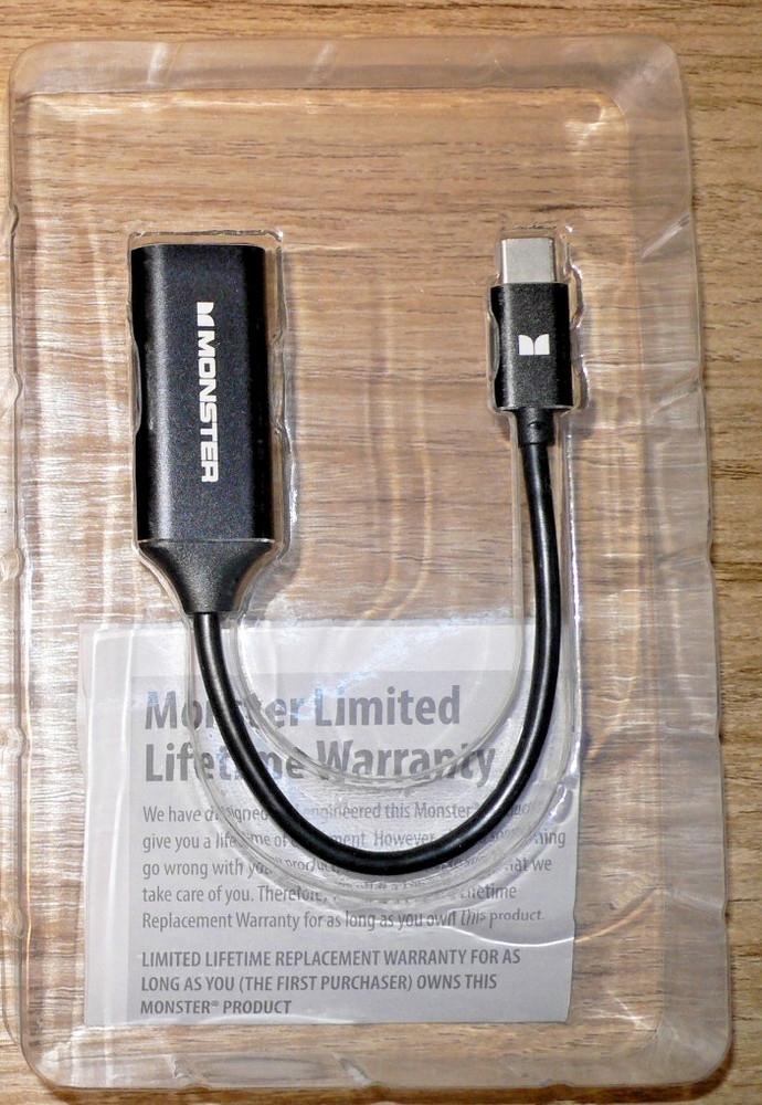 New Monster Cable USB-C to HDMI 4K HD Video Adapter For Computer Tablet Phone TV